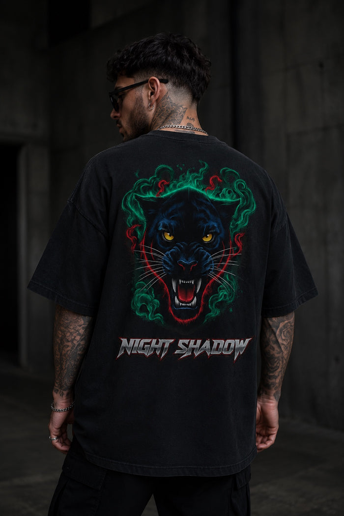 Night Shadow Panther Oversized T-Shirt