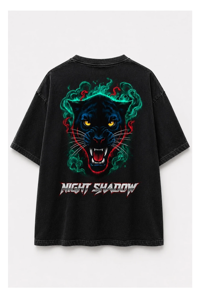 Night Shadow Panther Oversized T-Shirt