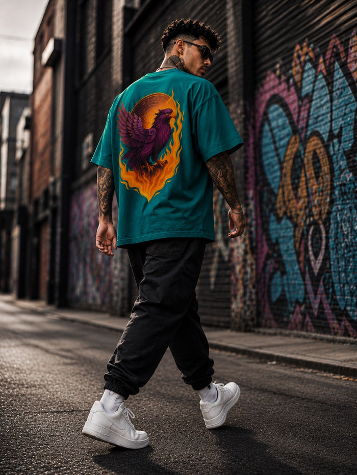 Men's Oversized T-Shirt – Mystic Falcon