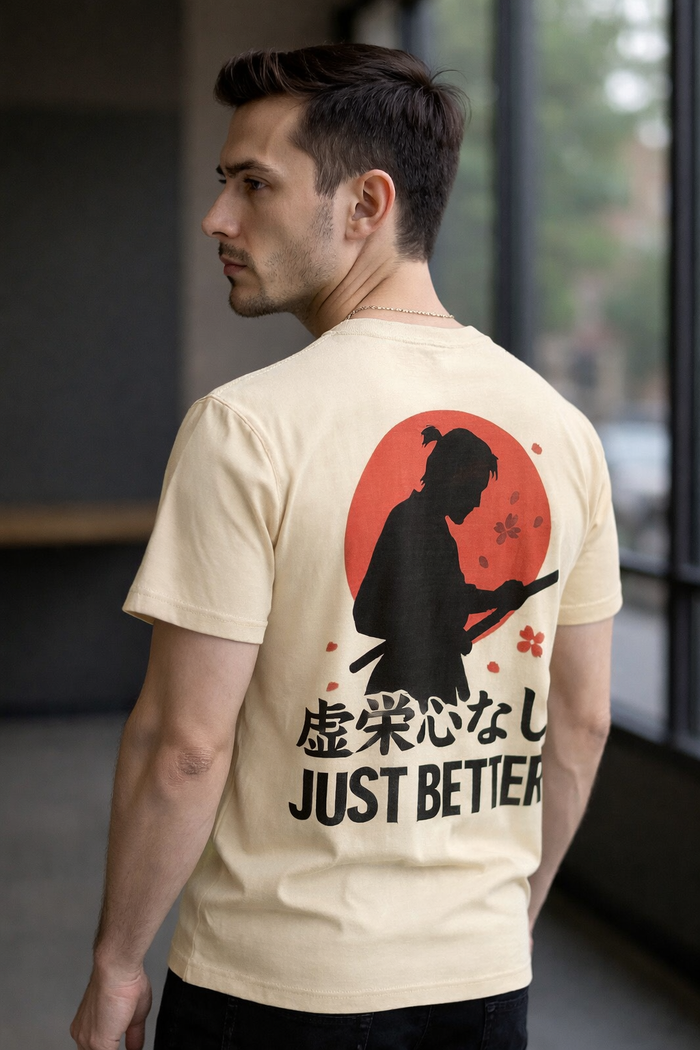 Men's Oversized T-Shirt – Not Arrogant, Just Better (Samurai Edition)