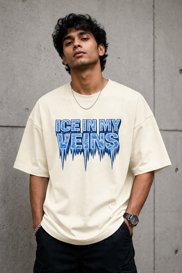 ICE IN MY VEINS Oversized Graphic T-Shirt