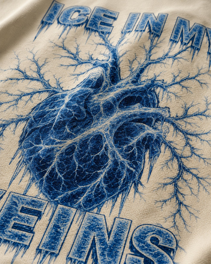 ICE IN MY VEINS Oversized Graphic T-Shirt