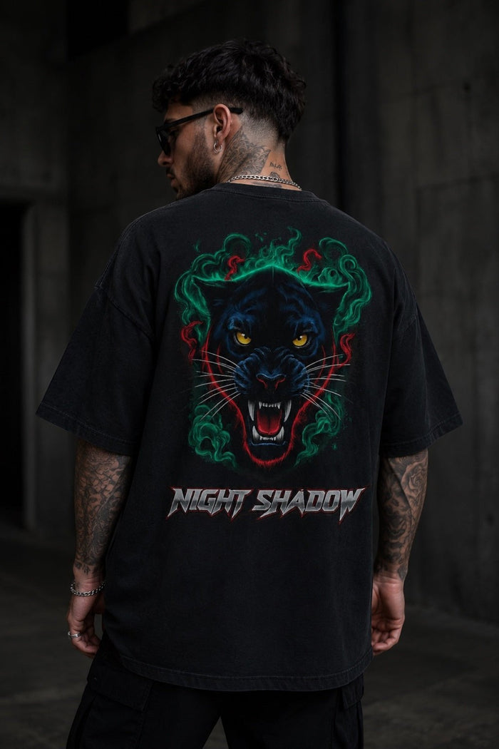 Night Shadow Panther Oversized T-Shirt