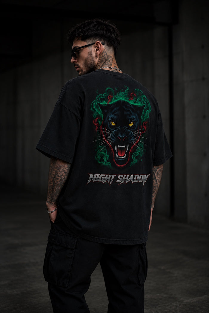 Night Shadow Panther Oversized T-Shirt