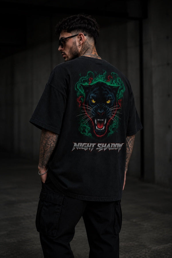 Night Shadow Panther Oversized T-Shirt