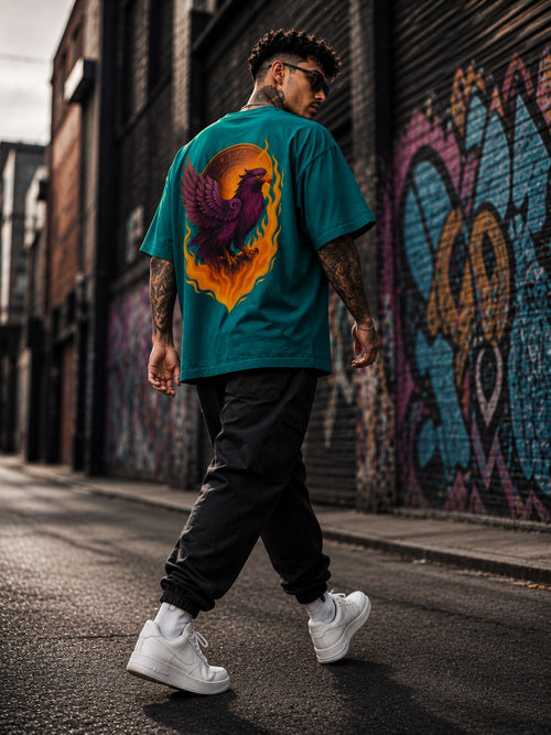 Men's Oversized T-Shirt – Mystic Falcon