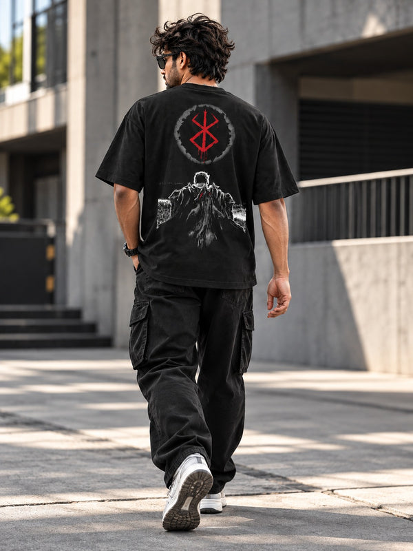 Brand of Sacrifice Dark Anime Oversized Tee – Black Image 2
