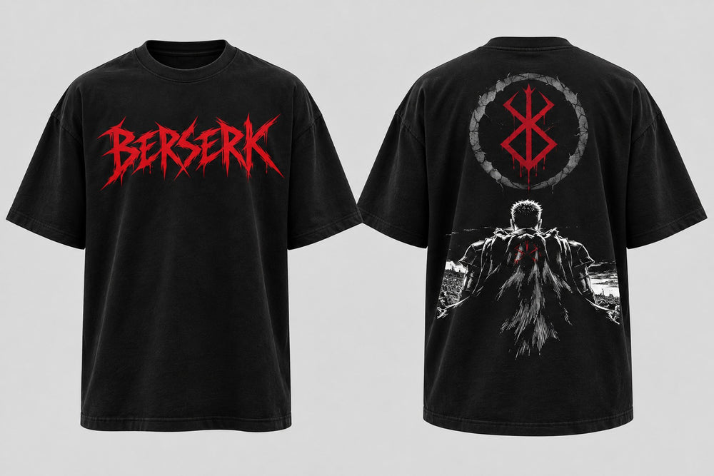Brand of Sacrifice Dark Anime Oversized Tee – Black