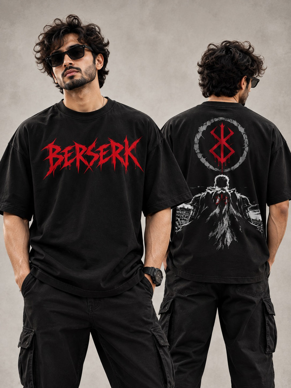 Brand of Sacrifice Dark Anime Oversized Tee – Black