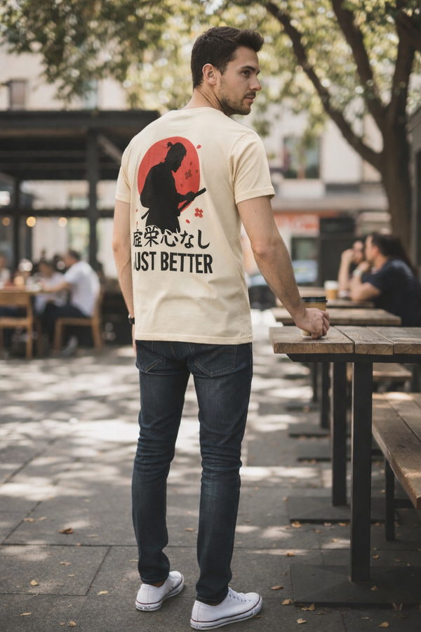 Men's Oversized T-Shirt – Not Arrogant, Just Better (Samurai Edition) Image 2