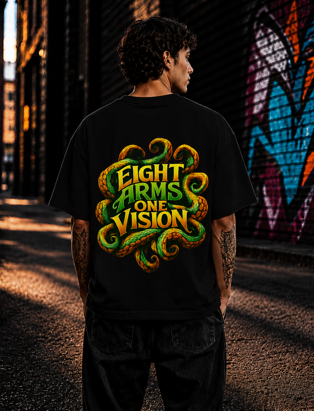 Men's Oversized T-Shirt – Eight Arms, One Vision