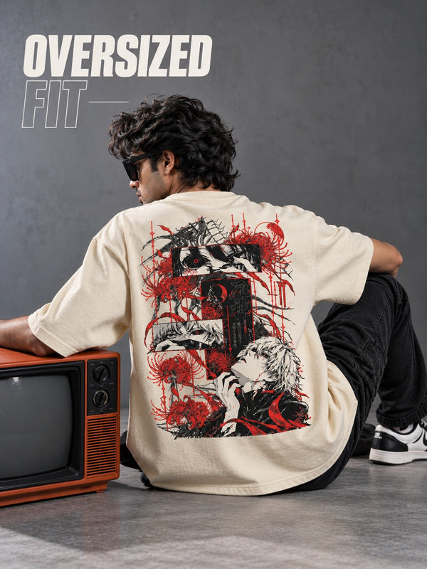 Tokyo Ghoul Kaneki Red Lily Oversized T-Shirt Image 3