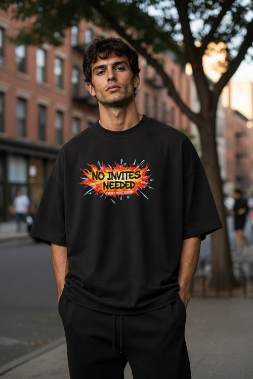 No Invites Needed – Men's Oversized T-Shirt